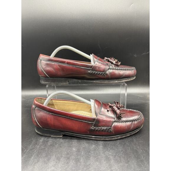 Cole Haan Shoes Mens 10.5 Red Leather Tassel Loafers Dress Moc Toe Vintage